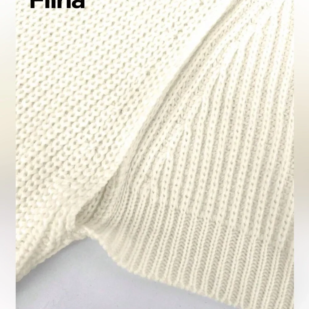 SHEIN Cream Shrug Sweater with Ribbed Knit Texture - Picture 2 of 4